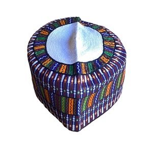 Uzbek Duppi Multi Color Ethnic Kufi Skull Cap 9”